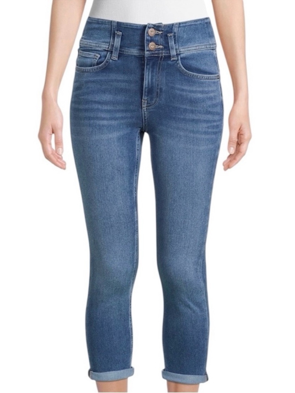 No Boundaries Double Button Cropped Jeans Size 11